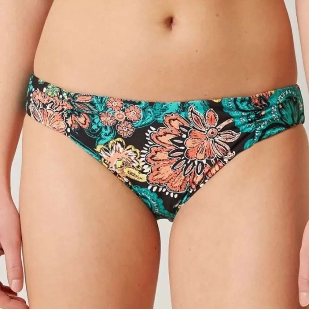Splendid Farmhouse Floral Bandeau Ruffle Bikini SET Swimsuit Women's Large $132